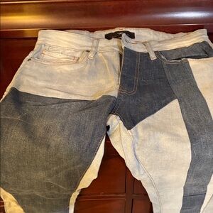 Two-Tone Denim Patchwork Jeans Jordan Craig Size 32 NWOT